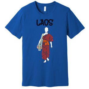 Laos Lao Laotian Proud Pray Prayer Monk Buddhist Buddha Cool Gift Premium T-Shirt