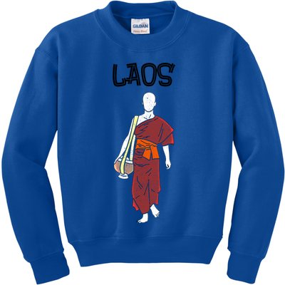 Laos Lao Laotian Proud Pray Prayer Monk Buddhist Buddha Cool Gift Kids Sweatshirt
