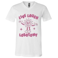 Live Laugh Lobotomy Vintage Cartoon Weird V-Neck T-Shirt