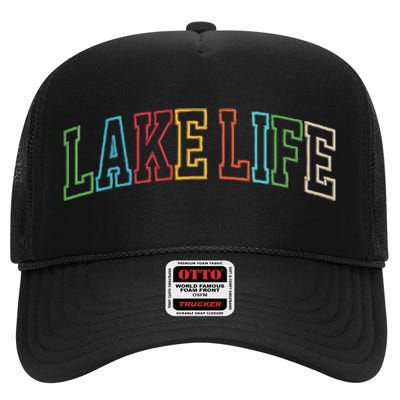 Lake Life High Crown Mesh Back Trucker Hat