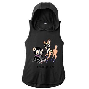 Live Laugh Love Beer Deer Gift Ladies PosiCharge Tri-Blend Wicking Draft Hoodie Tank