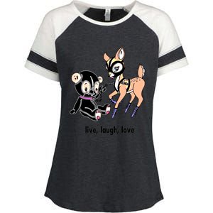 Live Laugh Love Beer Deer Gift Enza Ladies Jersey Colorblock Tee