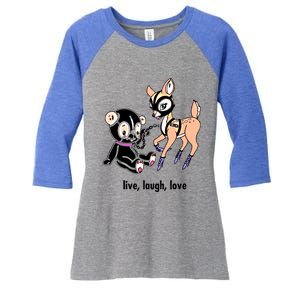 Live Laugh Love Beer Deer Gift Women's Tri-Blend 3/4-Sleeve Raglan Shirt