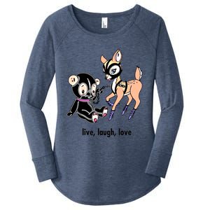 Live Laugh Love Beer Deer Gift Women's Perfect Tri Tunic Long Sleeve Shirt