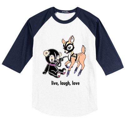 Live Laugh Love Beer Deer Gift Baseball Sleeve Shirt