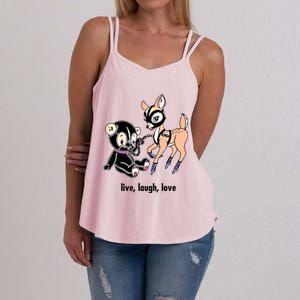 Live Laugh Love Beer Deer Gift Women's Strappy Tank