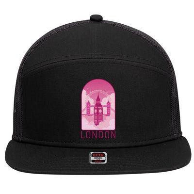 London Landmark 7 Panel Mesh Trucker Snapback Hat