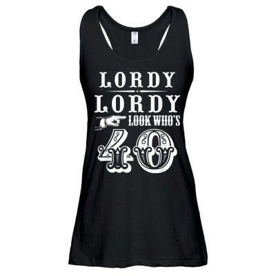Lordy, Lordy Look Who's 40 Years Old Funny 40th Birthday Ladies Essential Flowy Tank
