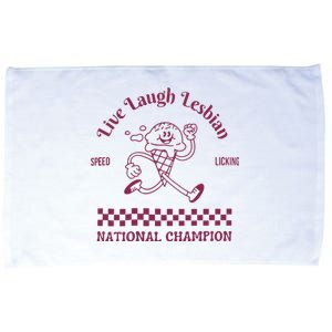 Live Laugh Lesbian Funny Lesbian Microfiber Hand Towel