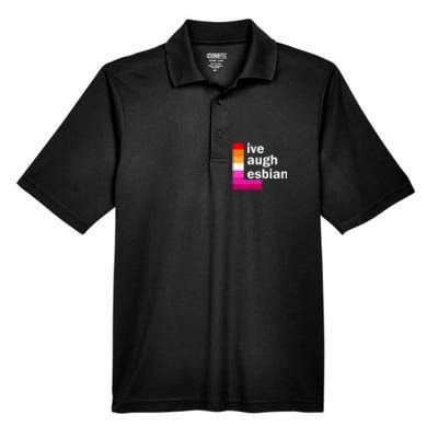 Live Laugh Lesbian Pride Flag Men's Origin Performance Piqué Polo