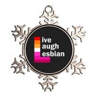 Live Laugh Lesbian Pride Flag Metallic Star Ornament