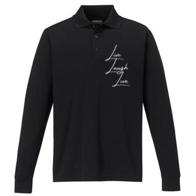 Live Laugh Love Cute Gift Performance Long Sleeve Polo