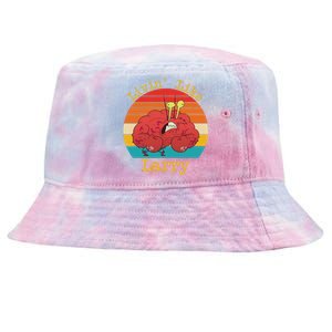 Livin Like Larry Funny Crab Design Tie-Dyed Bucket Hat