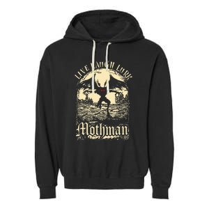 Live. Laugh. Lurk Mothman Garment-Dyed Fleece Hoodie