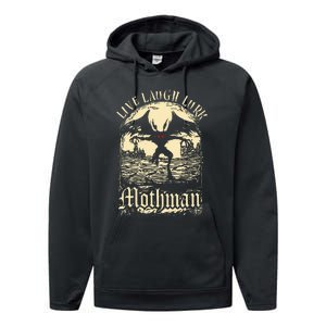 Live. Laugh. Lurk Mothman Performance Fleece Hoodie