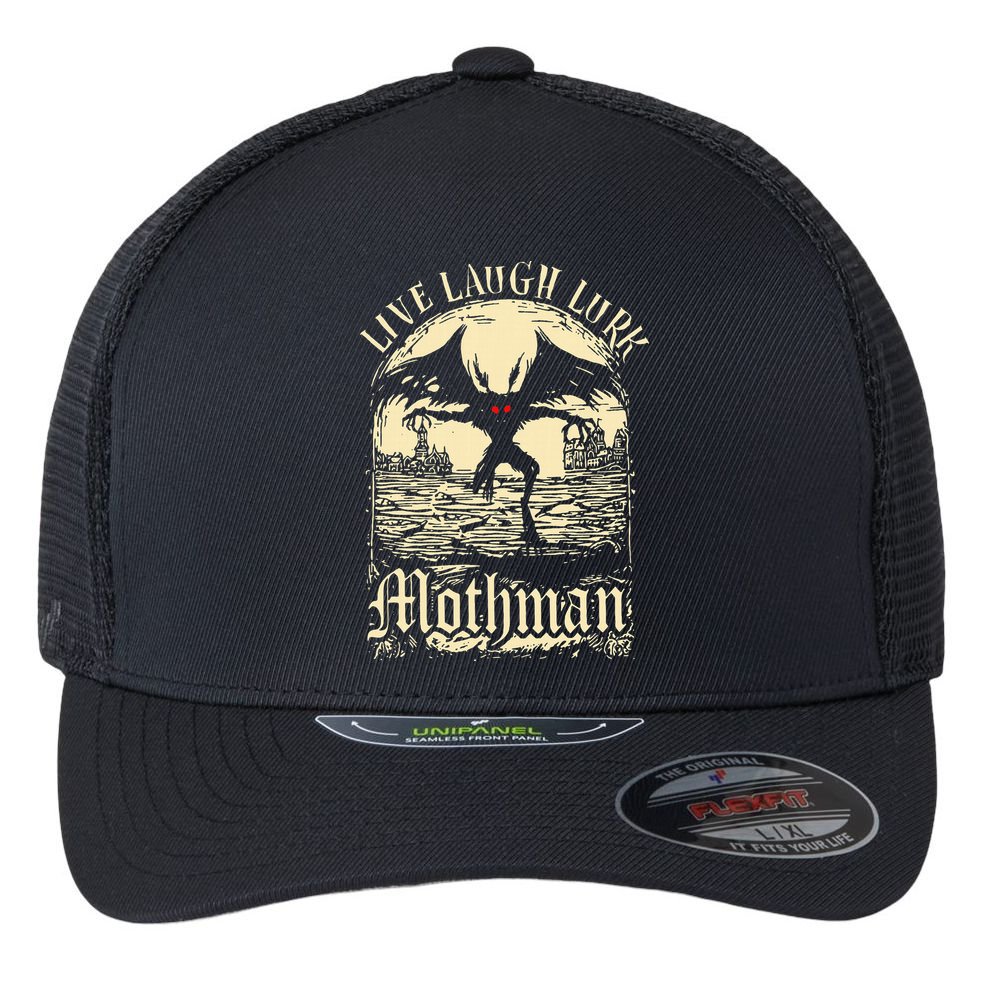 Live. Laugh. Lurk Mothman Flexfit Unipanel Trucker Cap