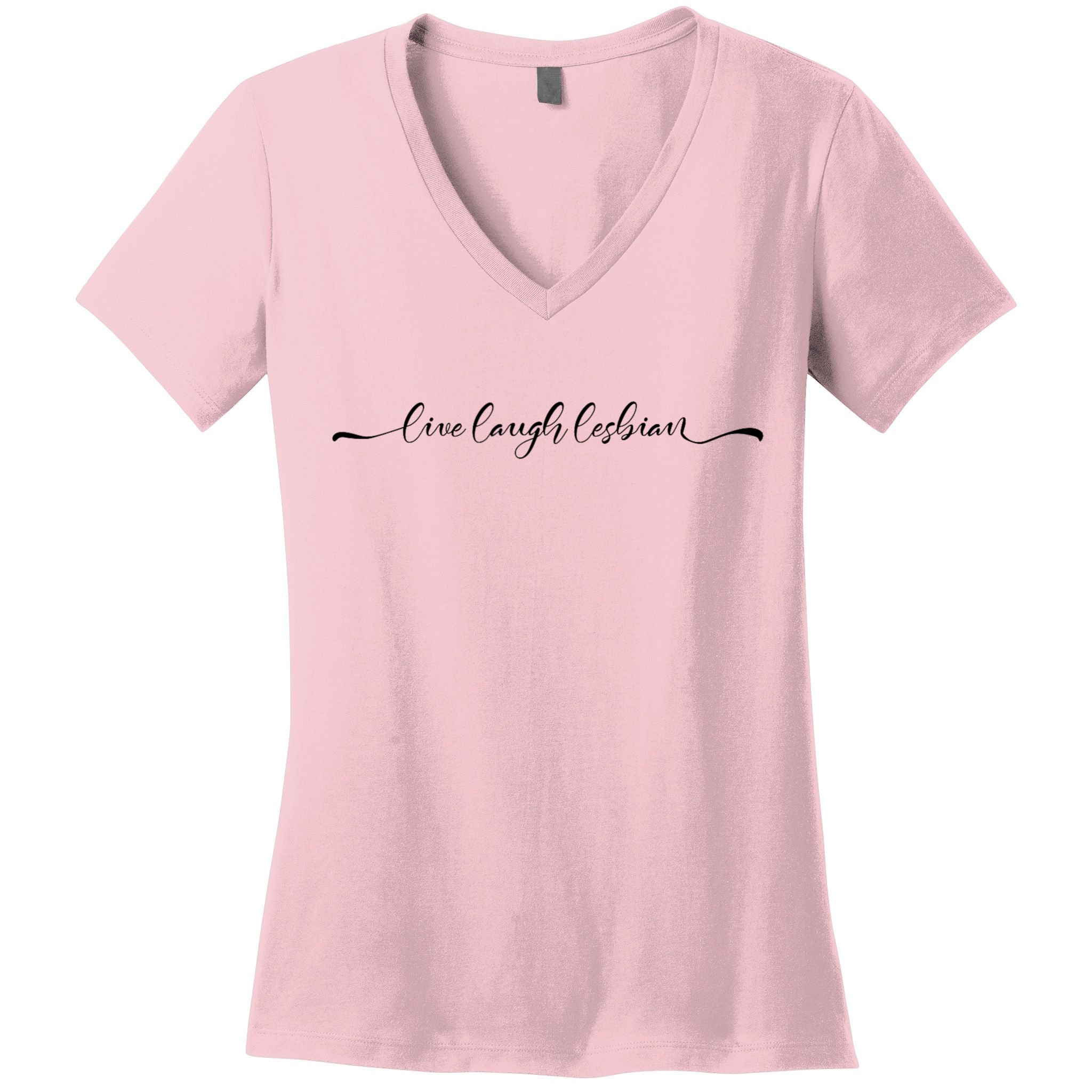 Live Laugh Lesbian Pride Tee Pride Adult Women's V-Neck T-Shirt