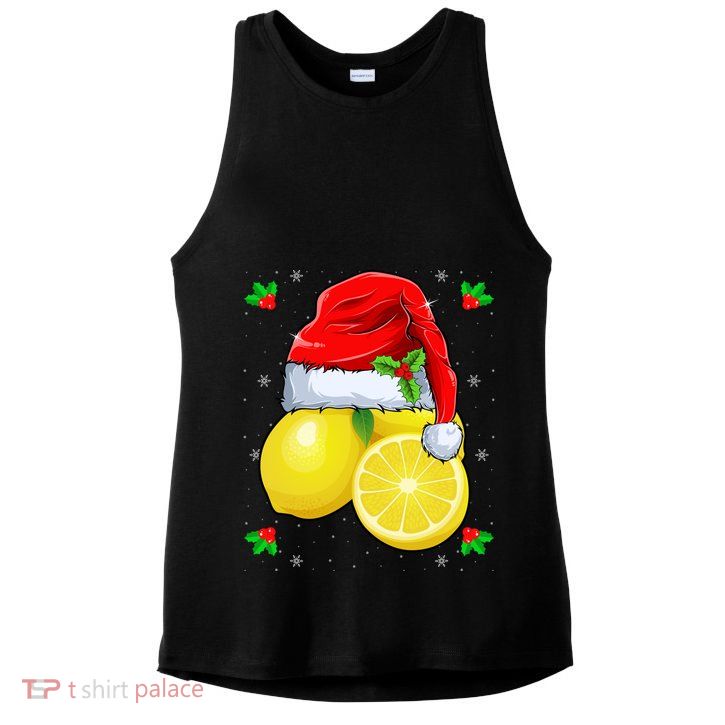 Lemon Lover Lemon Wearing Santa Hat Xmas Christmas Swea Ladies PosiCharge Tri-Blend Wicking Tank