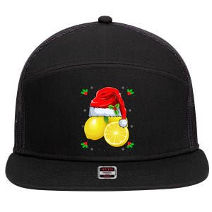 Lemon Lover Lemon Wearing Santa Hat Xmas Christmas Swea 7 Panel Mesh Trucker Snapback Hat