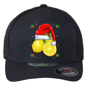 Lemon Lover Lemon Wearing Santa Hat Xmas Christmas Swea Flexfit Unipanel Trucker Cap