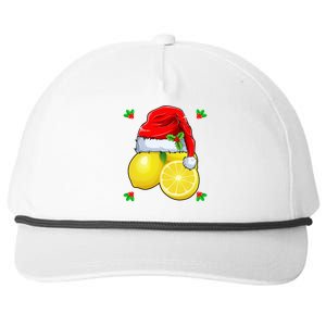 Lemon Lover Lemon Wearing Santa Hat Xmas Christmas Swea Snapback Five-Panel Rope Hat