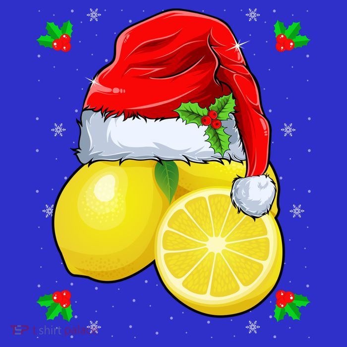 Lemon Lover Lemon Wearing Santa Hat Xmas Christmas Swea T-Shirt
