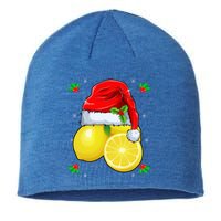 Lemon Lover Lemon Wearing Santa Hat Xmas Christmas Swea Sustainable Beanie