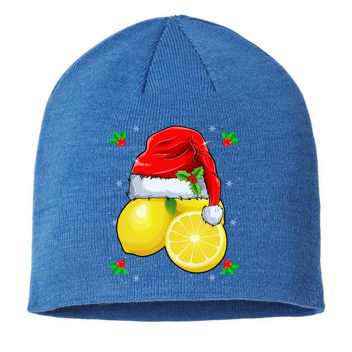 Lemon Lover Lemon Wearing Santa Hat Xmas Christmas Swea Sustainable Beanie