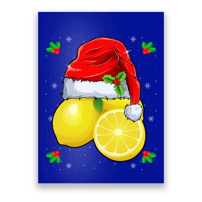 Lemon Lover Lemon Wearing Santa Hat Xmas Christmas Swea Poster