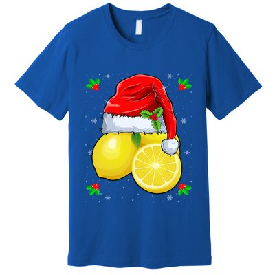 Lemon Lover Lemon Wearing Santa Hat Xmas Christmas Swea Premium T-Shirt