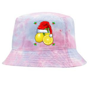 Lemon Lover Lemon Wearing Santa Hat Xmas Christmas Swea Tie-Dyed Bucket Hat