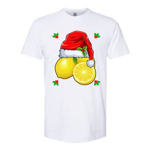 Lemon Lover Lemon Wearing Santa Hat Xmas Christmas Swea Softstyle® CVC T-Shirt