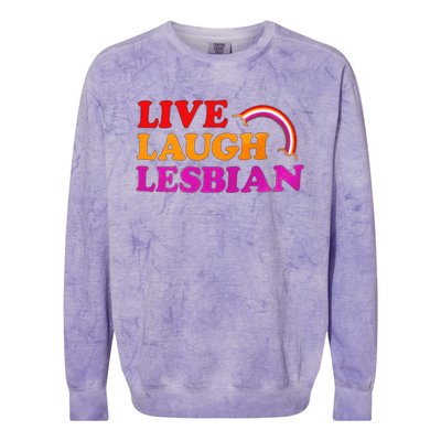 Live Laugh Lesbian Colorblast Crewneck Sweatshirt