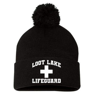 Loot Lake Lifeguard Pom Pom 12in Knit Beanie