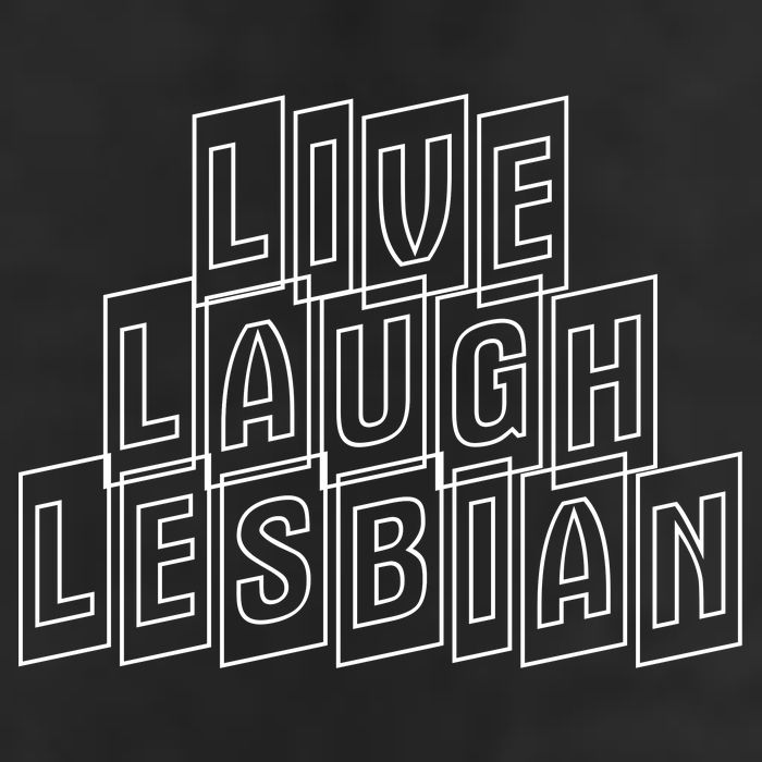 Live Laugh Lesbian Pride 7 Panel Mesh Trucker Snapback Hat