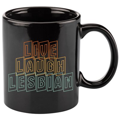 Live Laugh Lesbian Pride 11oz C Handle Ceramic Mug