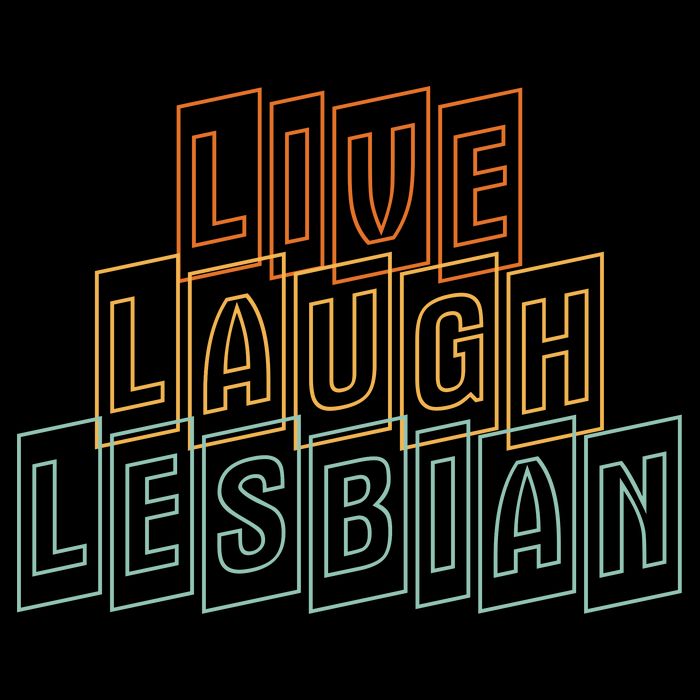 Live Laugh Lesbian Pride Drawstring Bag