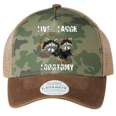 Live Laugh Lobotomy Retro Opossum Lovers Legacy Tie Dye Trucker Hat