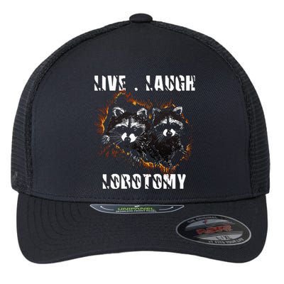 Live Laugh Lobotomy Retro Opossum Lovers Flexfit Unipanel Trucker Cap