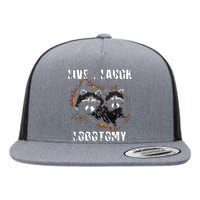 Live Laugh Lobotomy Retro Opossum Lovers Flat Bill Trucker Hat