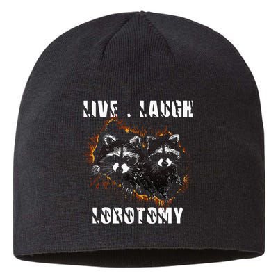 Live Laugh Lobotomy Retro Opossum Lovers Sustainable Beanie