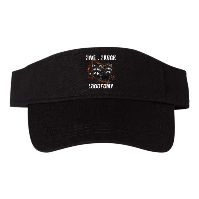 Live Laugh Lobotomy Retro Opossum Lovers Valucap Bio-Washed Visor