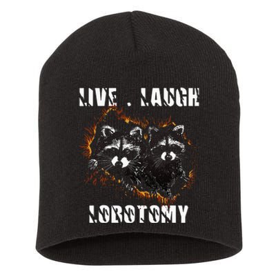 Live Laugh Lobotomy Retro Opossum Lovers Short Acrylic Beanie