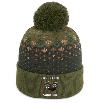 Live Laugh Lobotomy Retro Opossum Lovers The Baniff Cuffed Pom Beanie