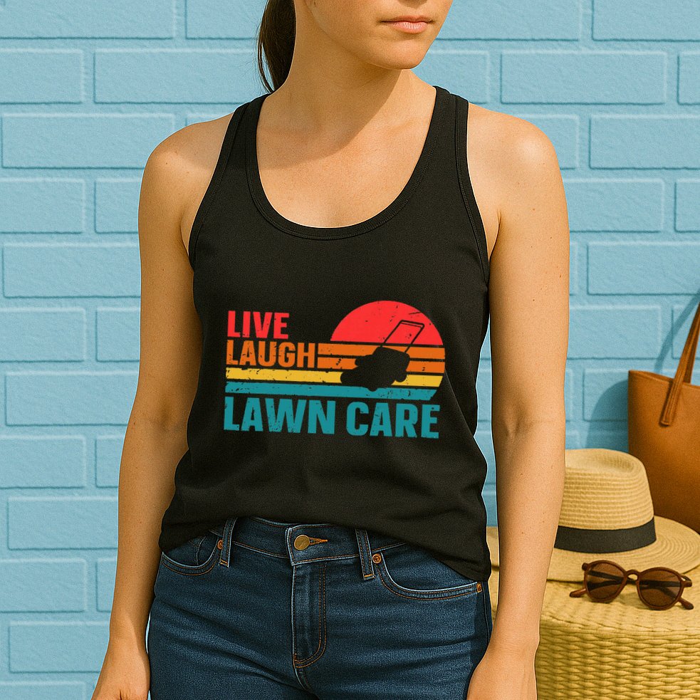 Live Laugh Lawn Care Womens Tank Top