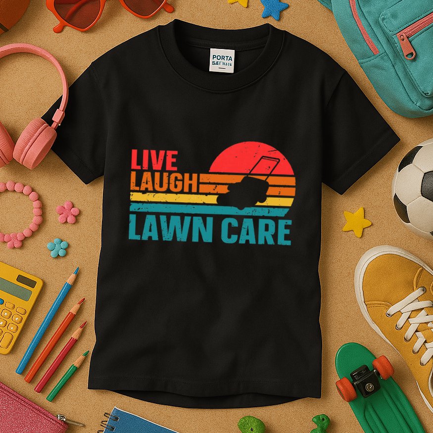 Live Laugh Lawn Care Kids T-Shirt