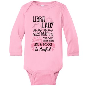 Libra: Libra Lady Astrology Sayings Gift Baby Long Sleeve Bodysuit