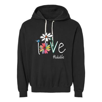 Love Lala Life Art Flower Color Garment-Dyed Fleece Hoodie