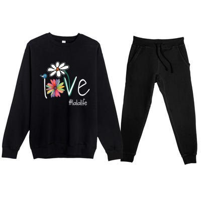 Love Lala Life Art Flower Color Premium Crewneck Sweatsuit Set