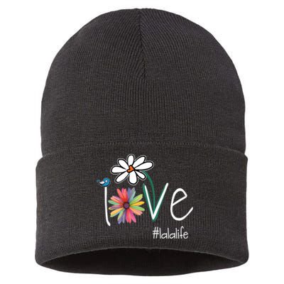 Love Lala Life Art Flower Color Sustainable Knit Beanie